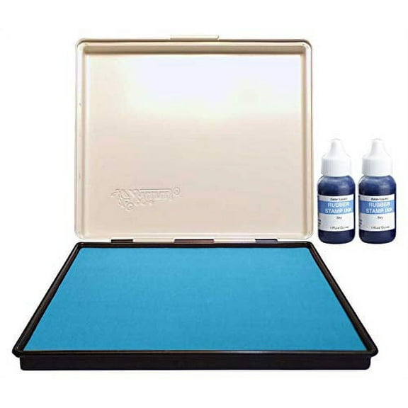 Infusion 7" x 8" Extra Large Industrial Stamp Ink Pad, Your Go to Large Stamp Ink Pad for Bright Color, Even Coverage and Durability, Sky Stamp Pad