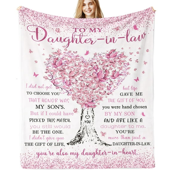 1pc 280g Gifts For Daughter In Law Blanket, Daughter In Law Birthday Wedding Gifts Unique, Gift For Future Daughter In Law