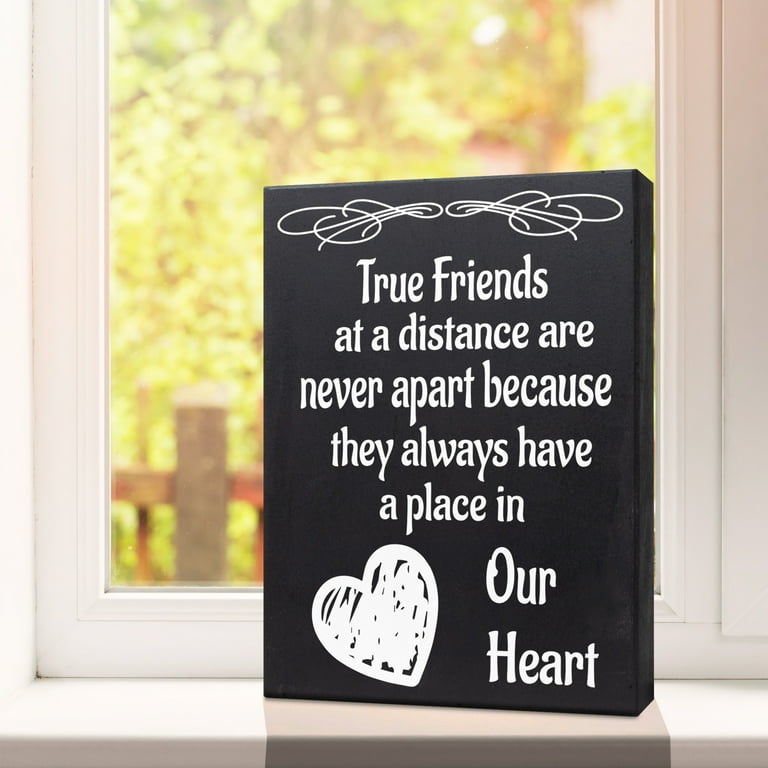 JennyGems Friends At a Distance Are Never Apart Sign, Friend Gifts