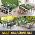 thumbnail image 5 of Happy St. Patrick's Table Cloths for 4 Foot Rectangle Tables, Cute Legs Coin Green Shamrock Leaves Patio Waterproof Elastic Fitted Tablecloths, Washable Rectangular Table Cover for Camping, 5 of 8