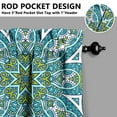 thumbnail image 3 of 2 PCS Mandala Print Kitchen Curtains - 27.5x24 Inch Ethnic Tribal Folk Style, Semi-Sheer Rod Pocket Farmhouse Window Panels, 3 of 4