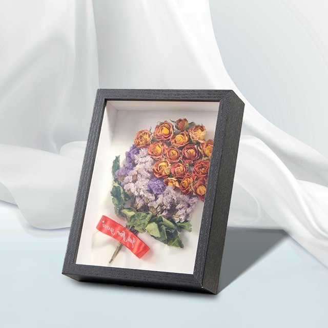 Shadow Box Frame Decorative Memory Box for Handicrafts Medals Wedding Photos Black