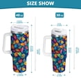 thumbnail image 6 of Yayeee 30oz Stainless Steel Tumbler with Straw and Handle Double-Wall Insulated Travel Water Bottle, Vibrant Art Leaves Pattern, 6 of 8