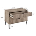 thumbnail image 3 of Pemberly Row Commode Standard à 3 Tiroirs en 2 Pcs et Table de Nuit 1.0 en Gris Pâle, 3 of 20