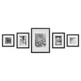 Gallery Perfect 5 Piece Black Wood Photo Frame Gallery Wall Kit with