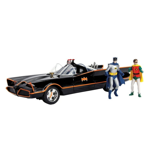 Batman 1:18 Classic TV Series Batmobile Light-Up Die-Cast Car w/ 3" Figures(Batman, Robin)