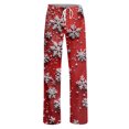 thumbnail image 6 of Women's Casual Fashion Christmas Pajama Pants, Long Sleepwear Trousers for Sports and Home Use, Comfortable and Soft Material for Nightwear and Lounging,Vermilion,2XL, 6 of 6