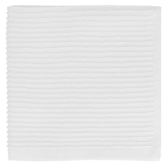 MUkitchen Ridged Texture 100% Cotton Dishcloth, 12 by 12-Inches, White