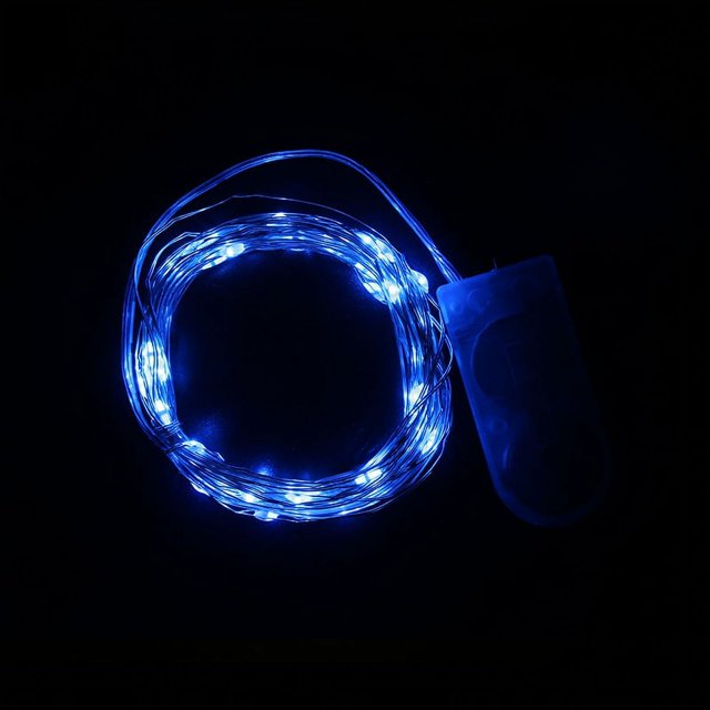 Cadena de luces LED con cable de cobre, lámpara con caja de pilas de botón CR2032, luces navideñas con cable de cobre, cadena de luces decorativas para jardín y exterior