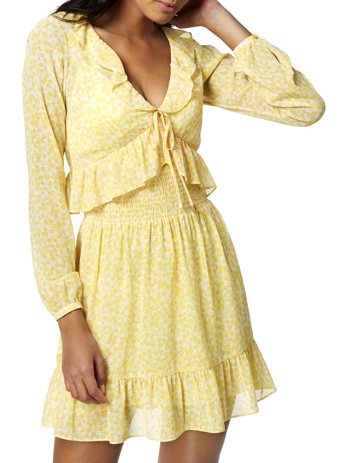 michael kors yellow floral dress