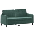 thumbnail image 4 of Bowery Hill Contemporary Metal 2-Seater Sofa in Dark Green Velvet, 4 of 12