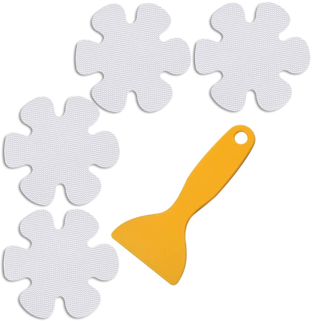Anti Slip Shower Stickers 20 PCS Safety Bathtub Strips Adhesive Decals with Premium Scraper for