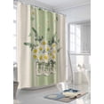 thumbnail image 3 of Shower Curtain Summer Daisy Bloom Shower Curtains for Bathroom, Waterproof Polyester Shower Curtain Set with Hooks, Standard Size 72" x 72" Eucalyptus Leaves Vase Green, 3 of 6