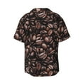thumbnail image 2 of KLL Coffee Bean Print Men's Shirt Short Sleeve Button Down Summer Cuba Beach Shirts- Large, 2 of 7