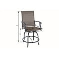 thumbnail image 4 of Kozyard Isabella Patio High Swivel Bar Stools/Chairs Steel Frame Outdoor Bistro Set for 2, Brown, 4 of 5