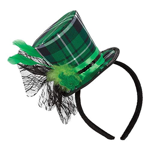 amscan Plaid Deluxe Top Hat Headband 