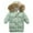 Green, variant on Ruyang Girls Padded Puffer Coat Boys Furry Hooded Camouflage Parka Coats Long Down Quilted Jackets Warm Zip Up Outwear