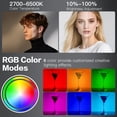 thumbnail image 2 of Zealsound RGB Selfie Light, 138 LEDs, 360° Full Color Video Light, 2700–6500K Dimmable, 20 Effects, 1800mAh Rechargeable for Phone, iPhone, Camera, Computer, Webcam, Gaming, Makeup, Vlogging, TikTok, 2 of 9