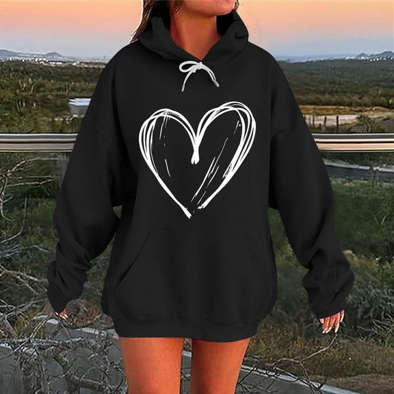 Women's Plus Size Christmas Graphic Hoodie Long Sleeve Pullover Holiday Comfort​​