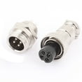 thumbnail image 2 of Unique Bargains 4-Pin Circular Mounting Cable Aviation Connector Adapter AC 250V 2Pcs, 2 of 2
