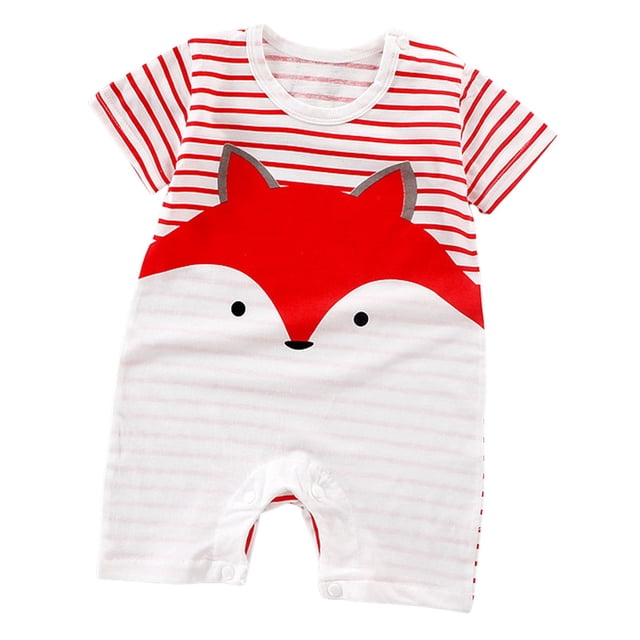 Akiihool Cache-Couche Sans Manches Bébé Garçon baby-boys Cache-Couches à Manches Courtes Cache-Couches (Rouge Melon D\'eau,0-6 Mois)