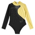 thumbnail image 3 of Alvivi Kids Girls Rhinestone Long Sleeve Ballet Dance Leotard Gymnastics Biketard Ice Skating Bodysuit Black 12, 3 of 5
