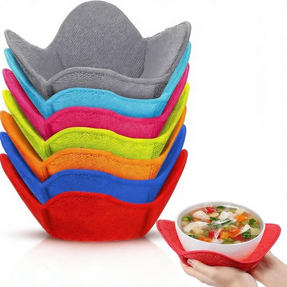 Outoloxit Microwave Bowl Cover Set - Heat-Resistant Reusable Bowl Holder for Safe Microwave Heating, 7-Inch, Machine Washable, Perfect for Hot Dishes and Gift