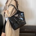 thumbnail image 3 of Bolso Hobo Hombro Tipo Cubo para Mujer Compras Cuero PU Sólido, 3 of 9