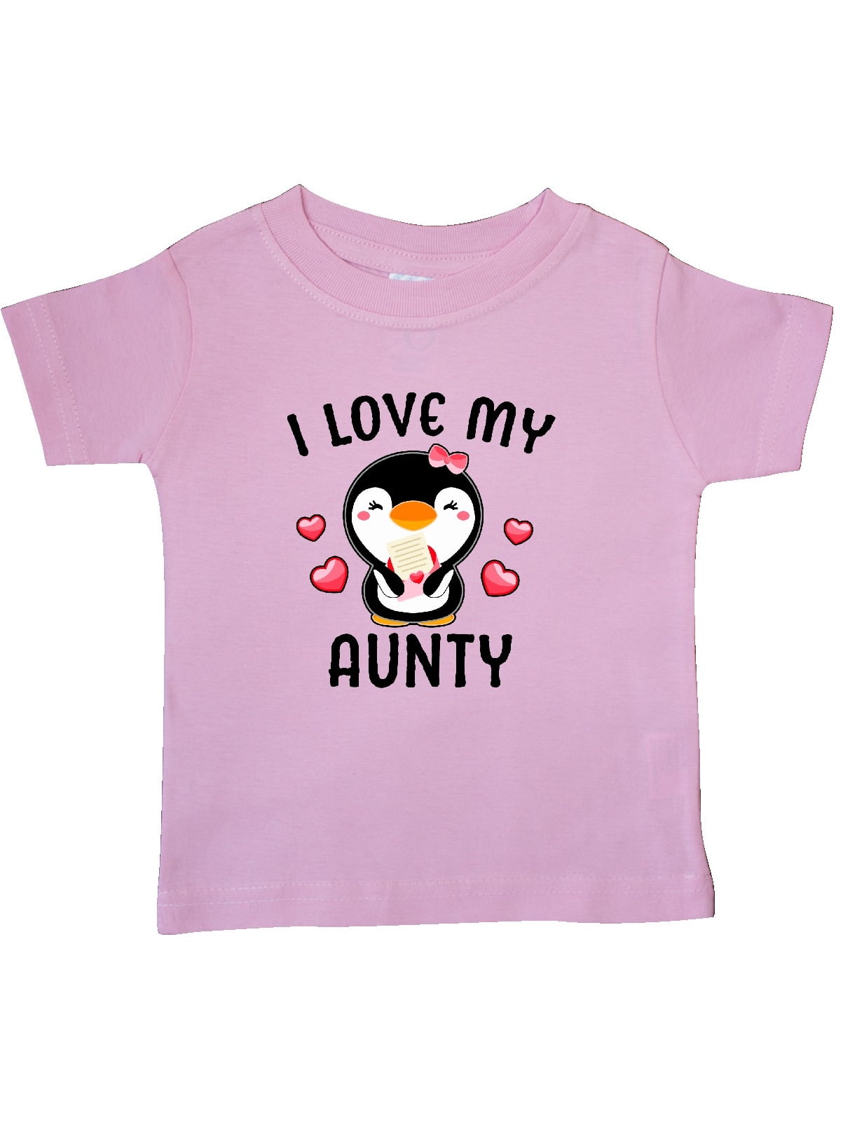 inktastic I Love My Aunty with Cute Penguin and Hearts Toddler T-Shirt
