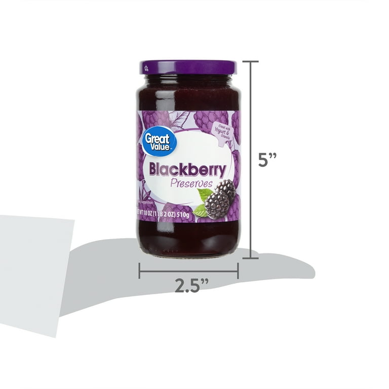 Great Value Blackberry Preserves 18 oz Fruit-Filled Jam for