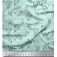 thumbnail image 1 of Soimoi Green Cotton Voile Fabric Star & Hot Air Balloon Holiday Print Sewing Fabric Yard 42 Inch Wide, 1 of 3