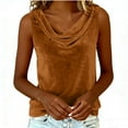 thumbnail image 6 of AUNVITO Women's Sleeveless Tank Top with Draped Cowl Neck Solid Color Elegant Minimalist Design for Casual Wear, 6 of 8