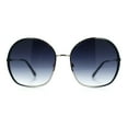 thumbnail image 3 of Womens Oversized Round Metal Rim Fashion Luxury Sunglasses Silver Black - Smoke, 3 of 8
