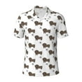 thumbnail image 2 of Daiia Dachshund Dog Pattern Men’s Polo Shirts,Solid Deck Shirt,Classic Fit, Breathable Cotton Polo for Casual and Sport Wear-Large, 2 of 9
