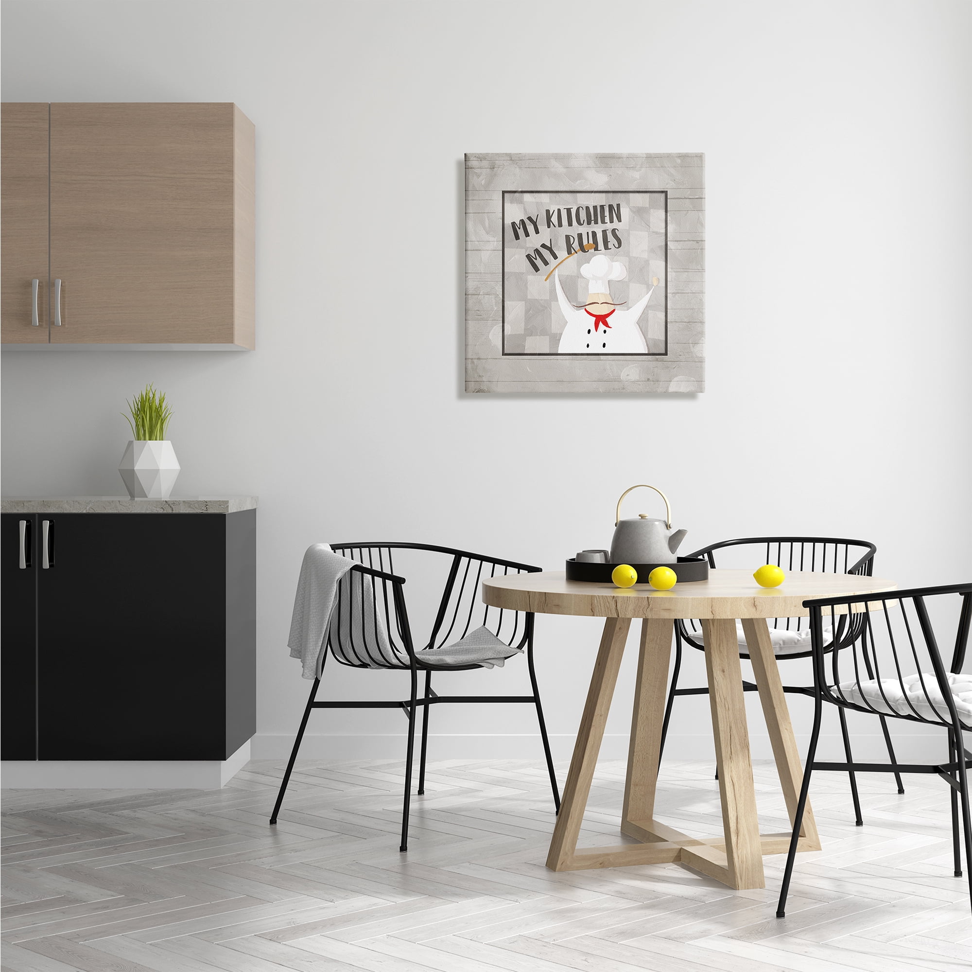 Stupell Indtries My Kitchen My Rules Phrase French Mtache Chef,24 x 24,Design by Milli Villa