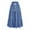 Royal Blue, variant on Yucgh Women's Denim Print Pleated Midi Skirt with Bow, Retro Casual Long Skirt, Flowy Bohemian Skirt with Elastic Waist,Royal Blue,S