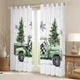 thumbnail image 2 of Castle Fairy Green Truck Curtains Pack of 2 (42x84 Each) for Teens,Christmas Tree Curtains Blackout,Winter Snowflakes Bedroom Curtains,Lightweight Room Decor, 2 of 6