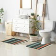 thumbnail image 6 of Yayeee Bath Rug for Bathroom Floor Non Slip Rectangle Fluffy Soft Absorbent Mat, 16"x24", Navy Blue Stripes, 6 of 7