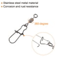 thumbnail image 4 of 22LBS Stainless Steel Fishing Rolling Swivel with Coastlock Snap, Black 60 Pack, 4 of 5