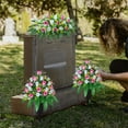 thumbnail image 6 of WMGHA 25 inch Artificial Headstone Flower Saddles for Graves, Cemetery Memorial Flowers for Outdoor Tombstone Decorations, Grave Flowers for Grave Vase Cemetery Flower Arrangements,16 Heads, 6 of 9