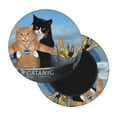 thumbnail image 2 of Bingfone12 Inch Padded Round Bar Stool Cover Cushion With Elastic Fabric Round Chair Seat - Two Brave Cats Are Floating On The Sea Iceberg, 2 of 7