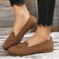 thumbnail image 2 of KIJBLAE Women's Plus Size Mesh Upper Low Cut Flats, Trendy Breathable Slip On Comfortable Casual Shoes for Spring Summer Coffee 42, 2 of 9
