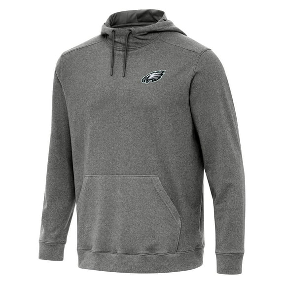 Men's Antigua Heather Black Philadelphia Eagles Cloud Pullover Hoodie