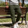 thumbnail image 3 of Yungyresw Fall Joggers Pants For Men Drawstring Waist Warming Tapered Athletic Trousers Soft Comfortable Casual Cargo Pants Deep Green L, 3 of 7