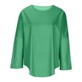 thumbnail image 4 of Free Shipping Womens Long Sleeve Tops Striped Color Block Casual Round Neck Shirts Loose Tees Fall Beach Vacation Tunics, 4 of 6