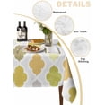 thumbnail image 5 of Yellow Orange Moroccan Rectangle Tablecloth, Vintage Boho Geometric Pattern Gray Waterproof & StainResistant Tablecloth, Washable Oil-proof Table Cover for Dining/Party/Wedding/Buffet 52x70 In, 5 of 9