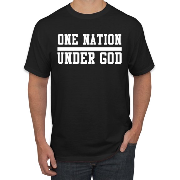 Wild Bobby One Nation Under God Inspirational/Christian Men Graphic Tee, Black, Small