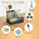 thumbnail image 3 of Under Sink Storage, Kitchen Sponge Holder with Removable Drip Tray, Stainless Steel Under Sink Organizer, Black Sink Storage, 3 of 4