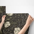 thumbnail image 5 of Elegant Dark Floral Peel & Stick Wallpaper - Waterproof, Removable Vinyl with Easy Matching for Home Decor, 17.7"x9.8' - Perfect for Living Room, Bedroom, Kitchen, Cute Room Decor, 5 of 10