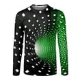 thumbnail image 5 of ZXLBBD Men's T-Shirts Sports Digital 3D Printing Workout Shirts Round Neck Long Sleeve Fashion Top T-Shirts for Man Casual,Green,3XL, 5 of 5